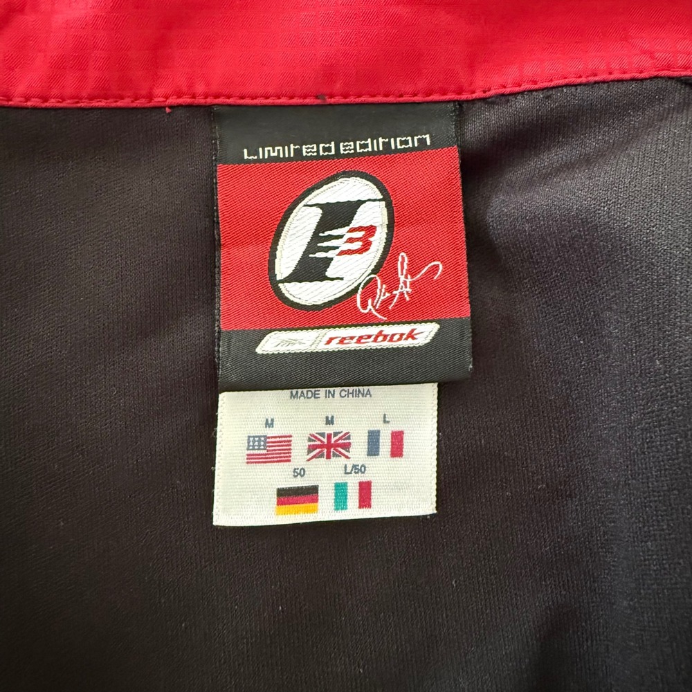 Vintage Reebok Allen Iverson I3 Limited Edition Jacket Mens M Y2K Black Red - Picture 3 of 5